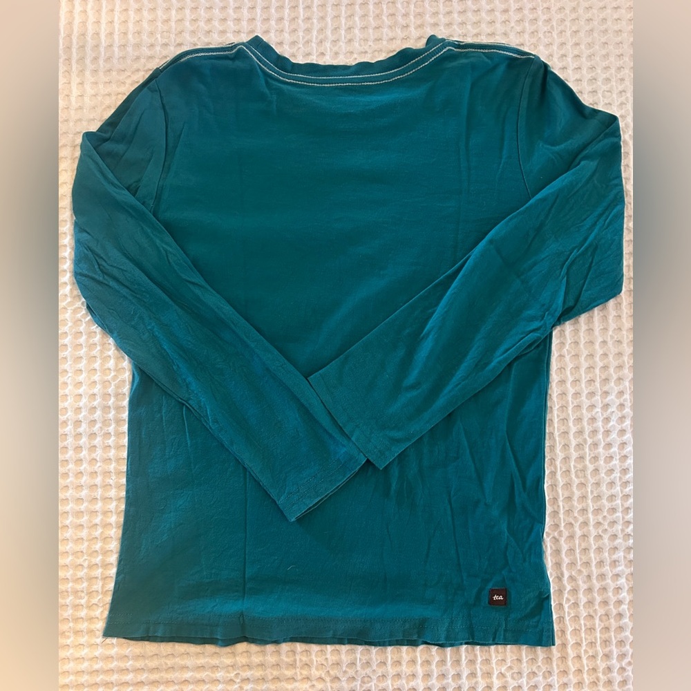 Tea Collection Teal Long Sleeve with Dog Graphic - Picture 4 of 4